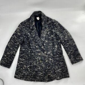 J. Jill 2 button Coat Alpaca Wool Boucle midi Jacket‎